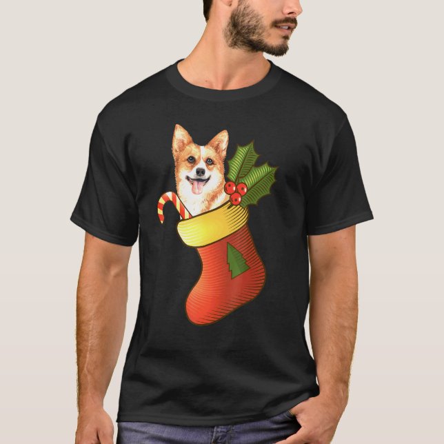 Camiseta Calcetines Interiores de Corgi de Navidad (Anverso)