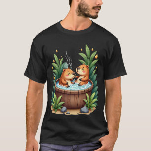 Camiseta Calcomanía de arte en acuarela de capibara relaján