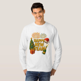 Camiseta Calcomanía de Celebración de Año Nuevo Feliz
