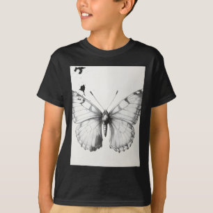 Camiseta Calcomanía de dibujo a lápiz de mariposa monarca r