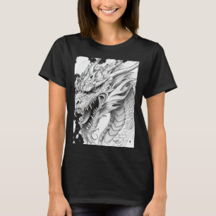 Camiseta Calcomanía de dibujo de dragón realista