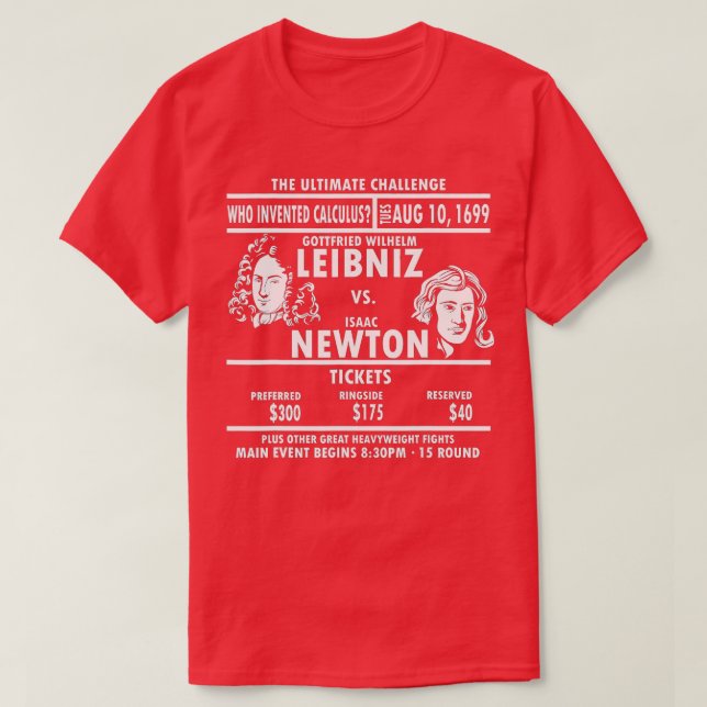 Camiseta Cálculo matemático de regalo de Newton vs Leibniz (Diseño del anverso)