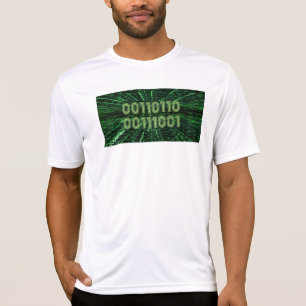 Camiseta Cálculo verde vibrante del código binario 69 de Sl