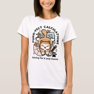 Camiseta Cálculos Perfectos – Diseño Divertido de Gato Mate