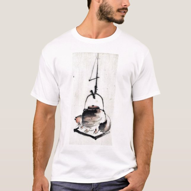 Camiseta Caldera de té del tejón Ukiyoe (Anverso)