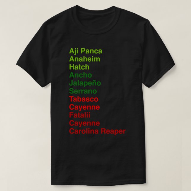 Camiseta Caldo caliente Peppers List Ghost Pepper olina Rea (Diseño del anverso)