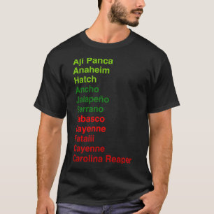 Camiseta Caldo caliente Peppers List Ghost Pepper olina Rea