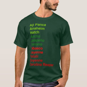 Camiseta Caldo caliente Peppers List Ghost Pepper olina Rea