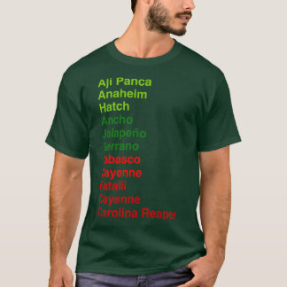 Camiseta Caldo caliente Peppers List Ghost Pepper olina Rea