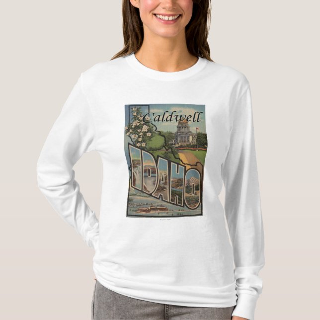 Camiseta Caldwell, Idaho - escenas grandes de la letra (Anverso)