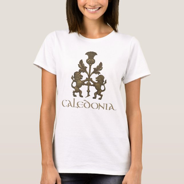 Camiseta Caledonia con Leones y Tistes (Anverso)