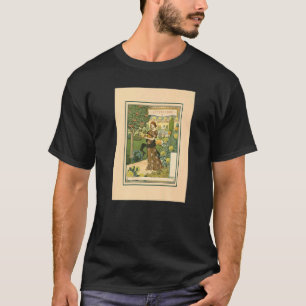 Camiseta Calendario Art Nouveau Mujer jardinería Septiembre