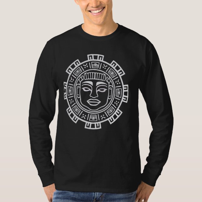 Camiseta Calendario azteca indígena maya mexicano azteca ja (Anverso)