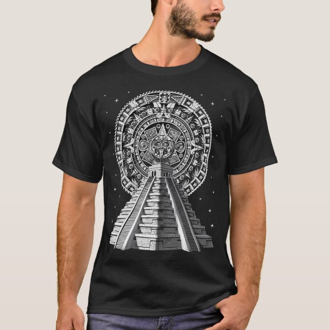 Camiseta Calendario de la Pirámide Azteca (Anverso)