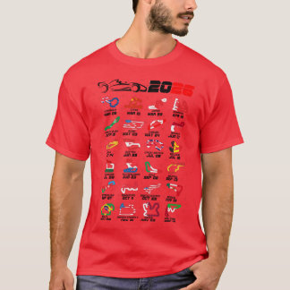 Camiseta Calendario Fórmula coches de carreras 2026 circuit