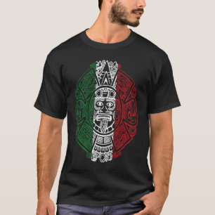 Camiseta Calendario mexicano de bandera azteca chicano