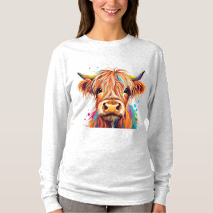 Camiseta Calf de vaca colorida de bebé Highland
