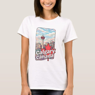 Camiseta Calgary Alberta Canadá Cielo de Acuarela