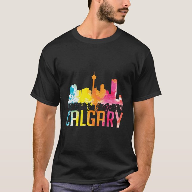 Camiseta Calgary Alberta Canada Watercolor City Skyline Sou (Anverso)