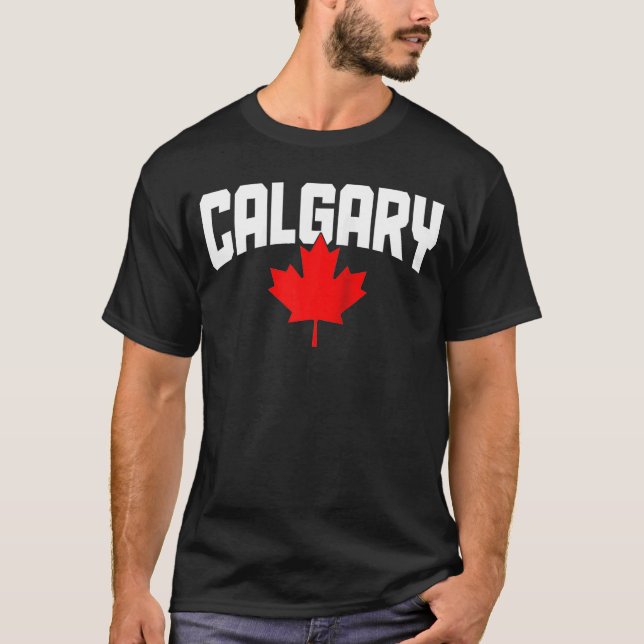 Camiseta Calgary Alberta Maple Leaf Canada Flag Pr (Anverso)