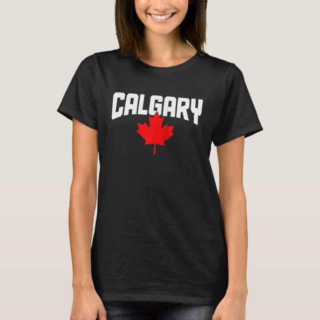 Camiseta Calgary Alberta Maple Leaf Canada Flag Pr (Anverso)