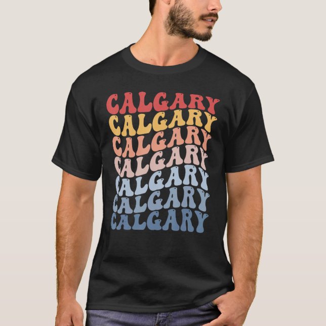 Camiseta Calgary City Groovy Retro (Anverso)