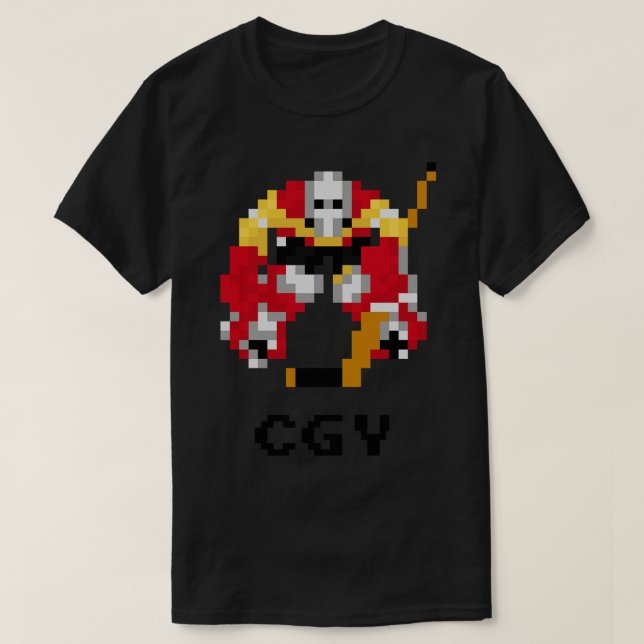 Camiseta Calgary de 16 bits de hockey Goalie (Diseño del anverso)