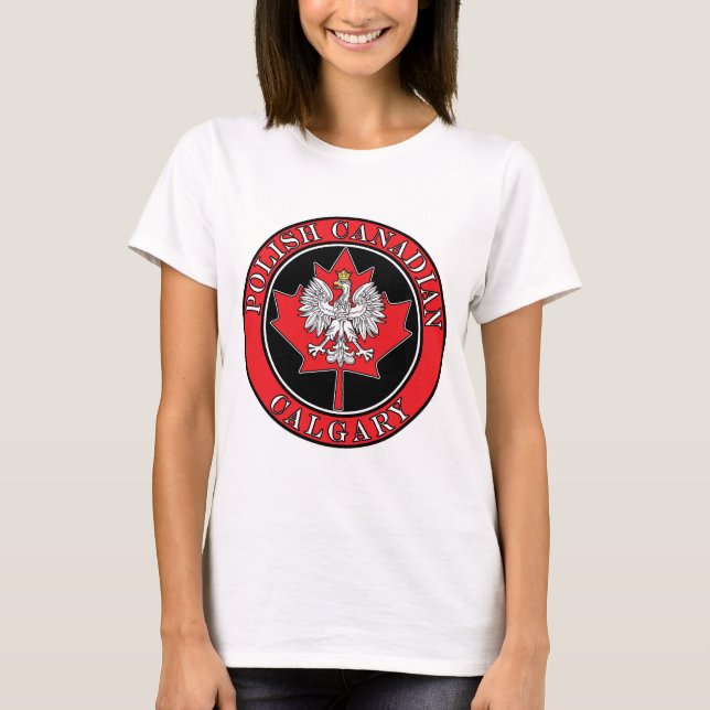 Camiseta Calgary Round Canadian Leaf Polaco (Anverso)