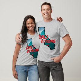 Camiseta CALI FUERTE Red Blk CA Contorno Océano Sólido Cora