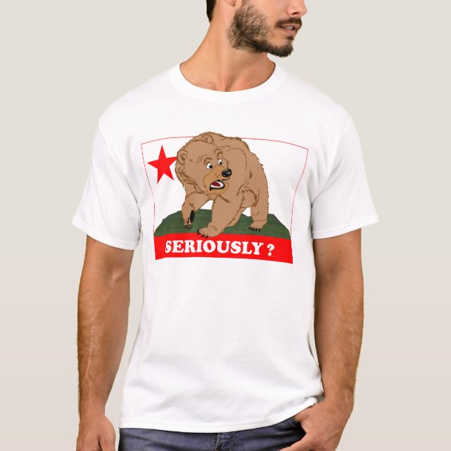 Camiseta CaliBear gruñe descontento (Anverso)