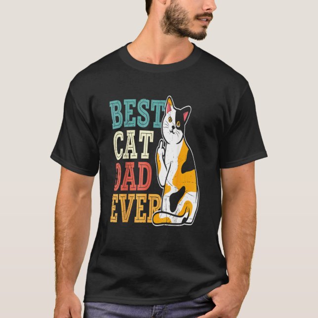 Camiseta Calico Cat Dad Tee El Mejor Papa Gato De La Histor (Anverso)
