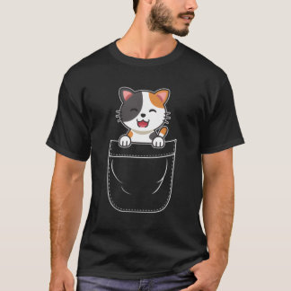 Camiseta Calico Cat Kitten En Pocket