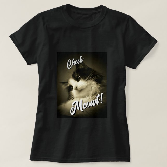 Camiseta Calico dice Check Meowt (Diseño del anverso)
