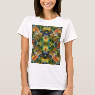 Camiseta calidoscopio de plumas de inseparables