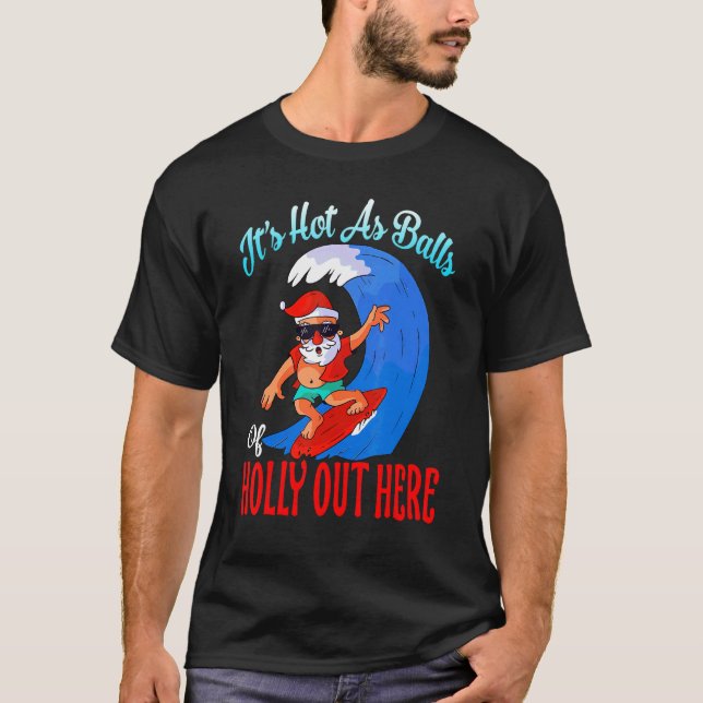 Camiseta Caliente como bolas de Navidades holly hawaianos e (Anverso)