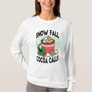 Camiseta Caliente con llamadas de cacao a la caída de la ni