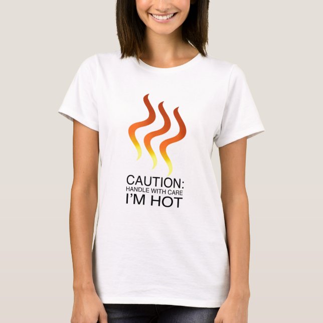 camiseta caliente de la precaución im (Anverso)
