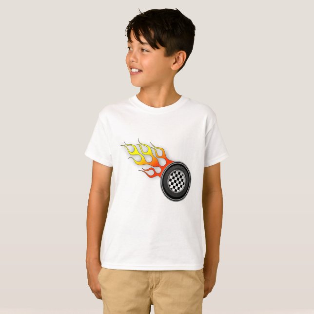 Camiseta caliente de las ruedas de los niños (Anverso completo)