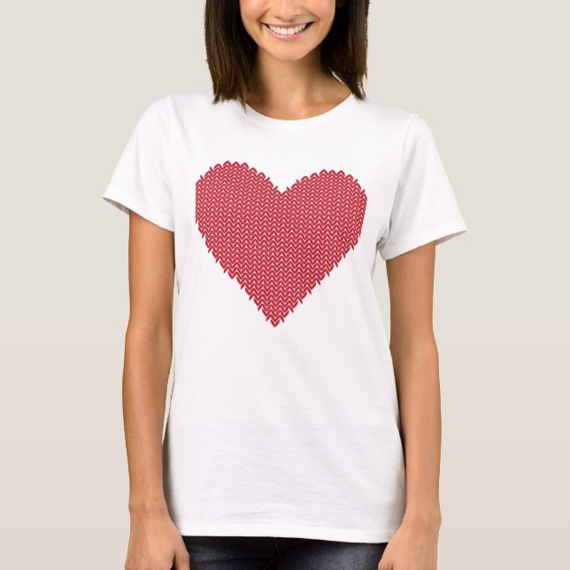 Camiseta caliente hecha punto del corazón (Anverso)