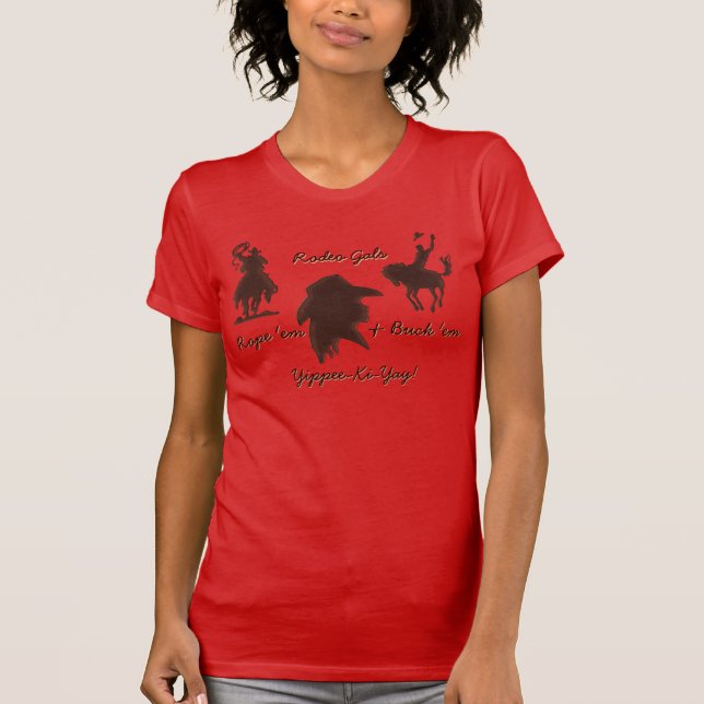 Camiseta Caliente para trotar galos de rodeo y caballos (Anverso)