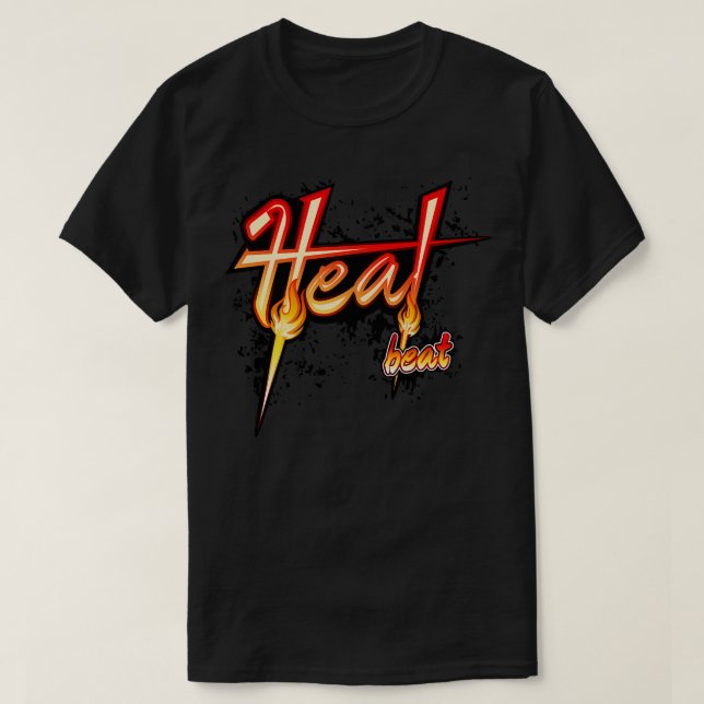 Camiseta Caliente y Beat Ultra Grunge UHD Flames Typografía (Diseño del anverso)