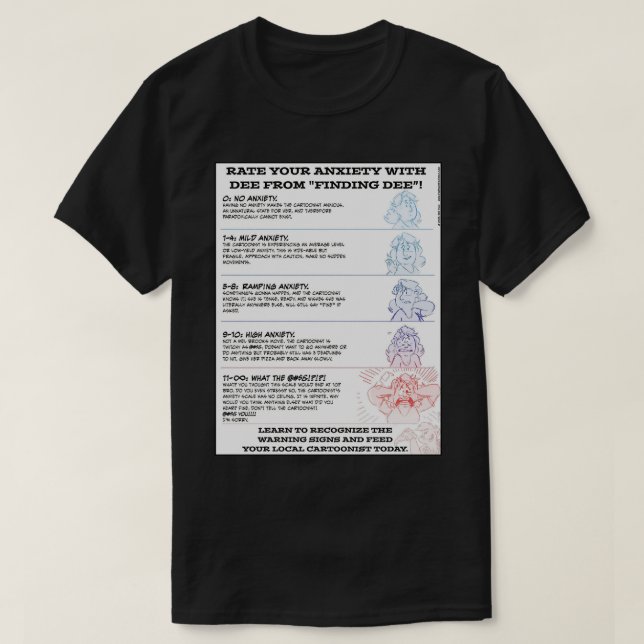 Camiseta Califica tu ANSIEDAD (Diseño del anverso)