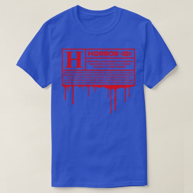 Camiseta Calificación H para el horror (Diseño del anverso)