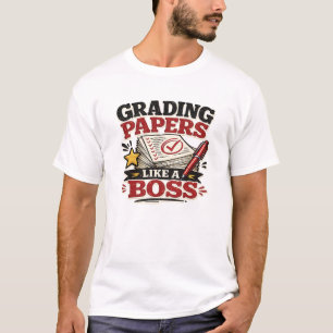 Camiseta Calificando Trabajos Como Un Jefe Profesor Diverti
