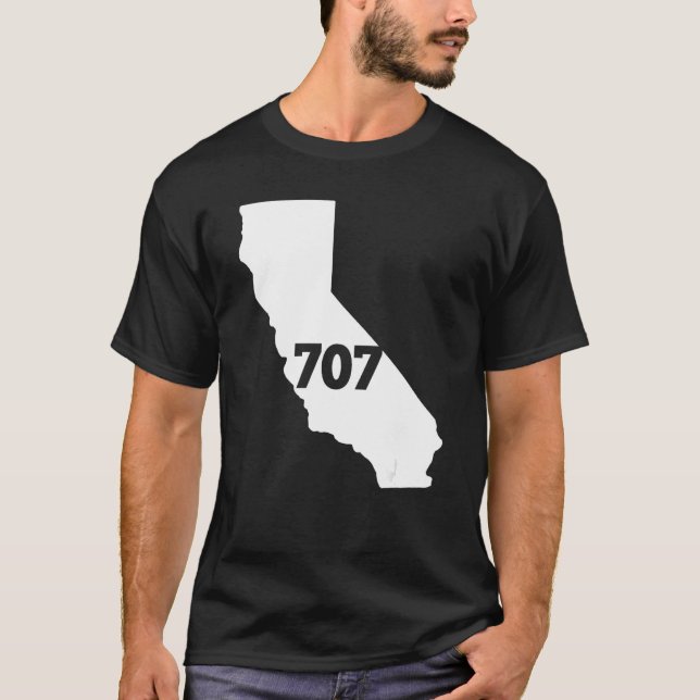 Camiseta California 707 Area Code (Anverso)