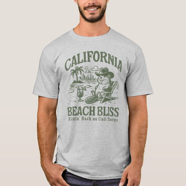 Camiseta California Beach Bliss en las costas de Cali (Anverso)
