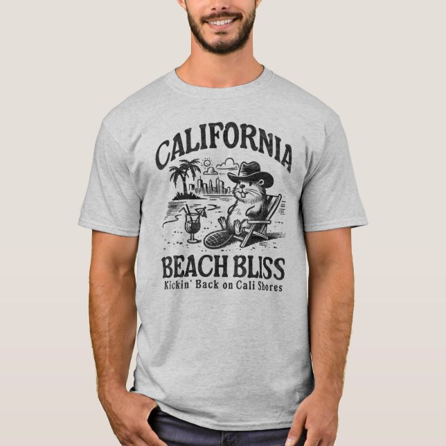 Camiseta California Beach Bliss en las costas de Cali (Anverso)