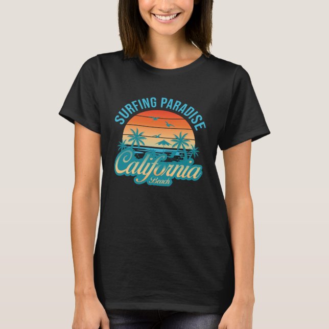 Camiseta California beach surfing USA woman men children  1 (Anverso)