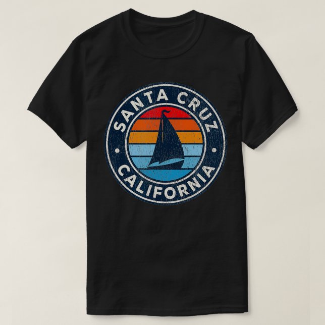Camiseta California CA Vintage Sailboat Retro 70 (Diseño del anverso)