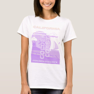 Camiseta California, Costa Dorada, Arte de Viaje, Preppy